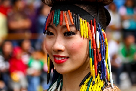 BAGUIO CITY, PHILIPPINES: February 23, 2013- Estimated crowd 1.7 million people come to see the annual street dance 6km parade as a part of the annual Panagbenga Festival 2013 celebration.のeditorial素材