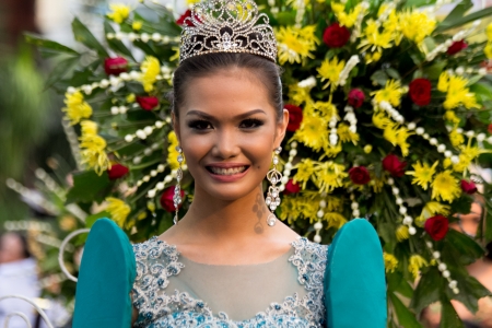 Metro Manila, Philippines- May 18, 2013: Annual procession practiced by the catholic church called Santacruzan joined by the Miss Philippines 2013 beauty queens, this is to highlights the month-long celebration of Flowers of May.のeditorial素材
