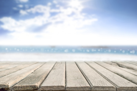 desk space on beach side and sunny dayの写真素材