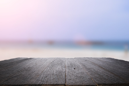 desk space on beach side and sunny dayの写真素材