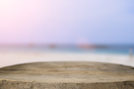 desk space on beach side and sunny dayの写真素材