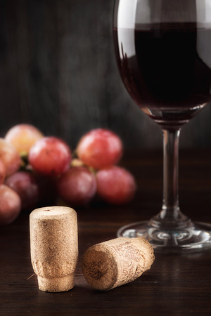 Still life glass of wine and grapesの写真素材