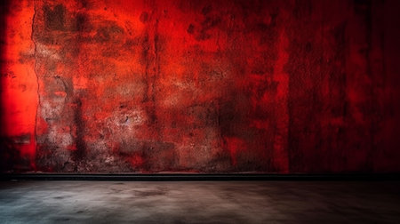 Texture of old red concrete wall for background. Generative AI.の素材