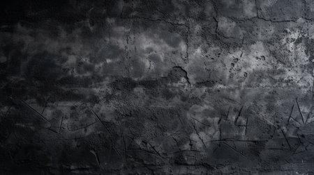 Texture of old black concrete wall for background. Generative AI.の素材