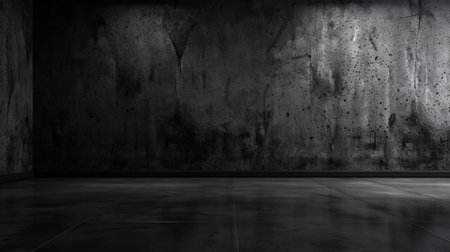 Texture of old black concrete wall for background. Generative AI.の素材