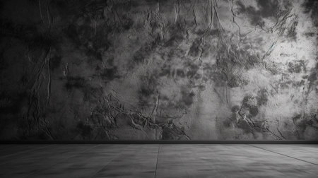 Texture of old black concrete wall for background. Generative AI.の素材