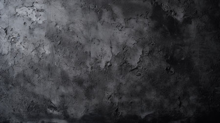 Texture of old black concrete wall for background. Generative AI.の素材