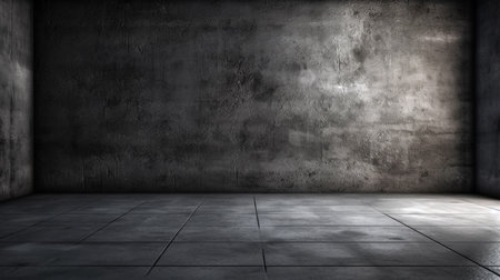 Texture of old black concrete wall for background. Generative AI.の素材