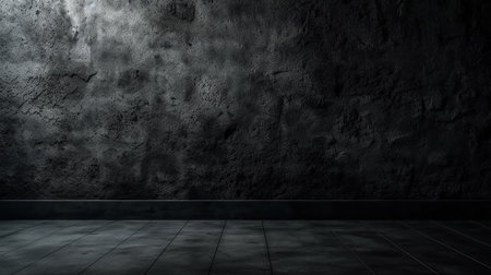 Texture of old black concrete wall for background. Generative AI.の素材