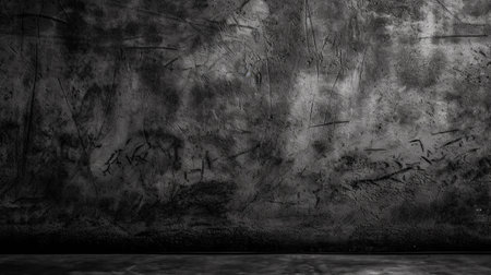 Texture of old black concrete wall for background. Generative AI.の素材