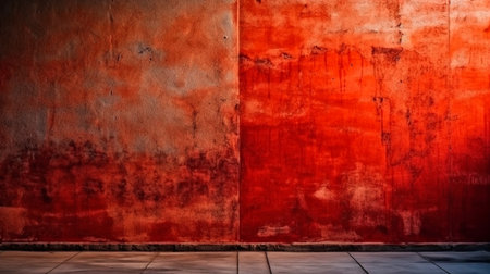 Texture of old red concrete wall for background. Generative AI.の素材