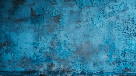Texture of old blue concrete wall for background. Generative AI.の素材