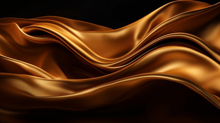Abstract, texture, background, pattern. Texture of golden silk fabric. Generative Ai.の素材