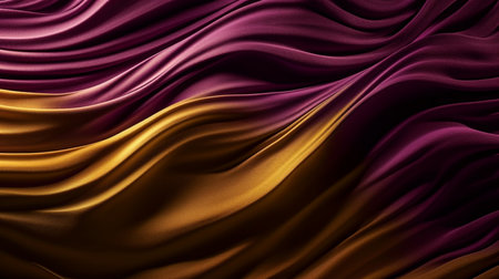 Abstract, texture, background, pattern. Texture of Bright Gold and Purple Silk Waves Background. Generative Ai.の素材