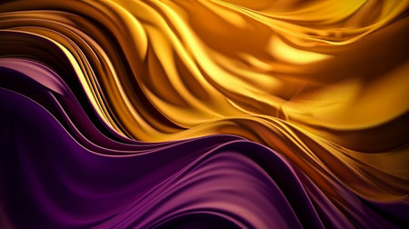 Abstract, texture, background, pattern. Texture of Bright Gold and Purple Silk Waves Background. Generative Ai.の素材