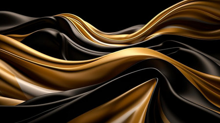 Abstract, Texture, Background, Pattern. Texture of Luxury Bright Gold and White and black Silk Waves Background. Generative Ai.の素材