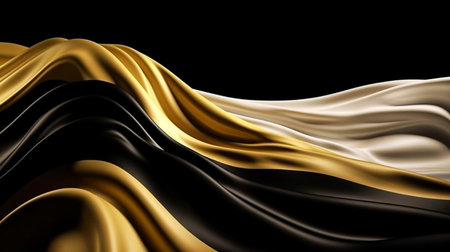 Abstract, Texture, Background, Pattern. Texture of Luxury Bright Gold and White and black Silk Waves Background. Generative Ai.の素材