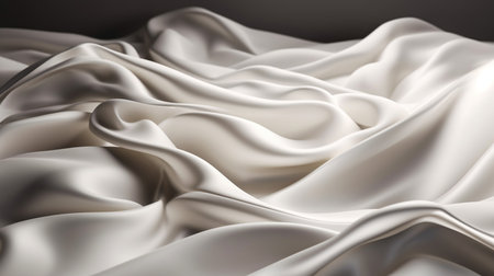 Abstract, Texture, Background, Pattern. Texture of Luxury Bright White Silk Waves Background. Generative Ai.の素材