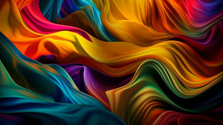 Abstract, Texture, Background, Pattern. Texture of Luxury Bright Bright Multicolored Silk Waves Background. Generative Ai.の素材