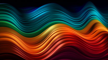 Abstract, texture, background, pattern. Texture of luxury shiny colorful metallic gradients silk waves background. Generative Ai.の素材