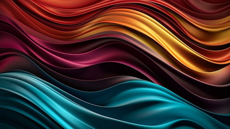 Abstract, texture, background, pattern. Texture of luxury shiny colorful metallic gradients silk waves background. Generative Ai.の素材