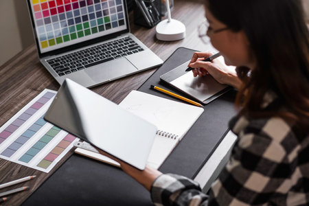 Graphic designer working with creativity editor ideas designer concept