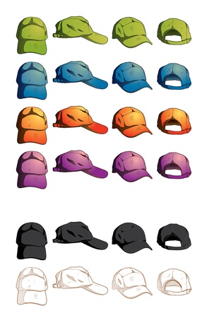 Cap Template Various Angleのイラスト素材