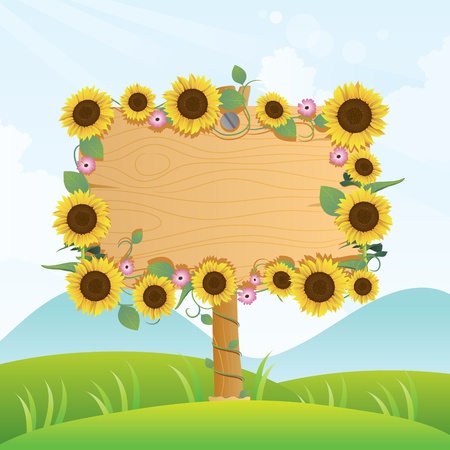 Summer Wood Signageのイラスト素材