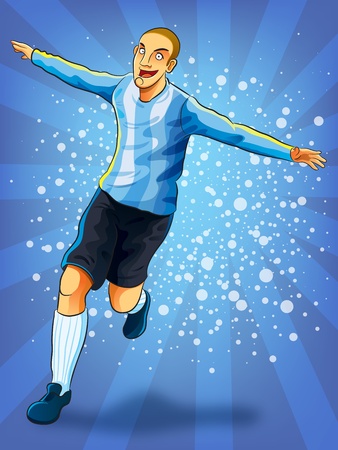 Soccer Player Celebrating Goalのイラスト素材