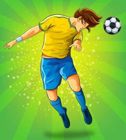 Soccer Player Head Shooting a Ballのイラスト素材