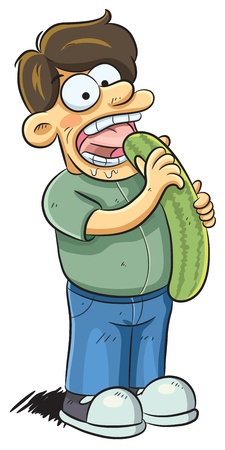 Man Eating Cucumberのイラスト素材