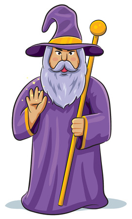 cartoon illustration of a wizardのイラスト素材