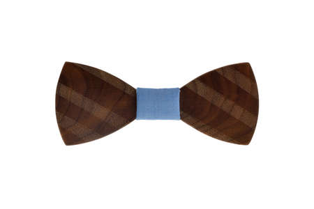 Wooden bow tie, home made for wedding. Made from piece of apple tree.の写真素材
