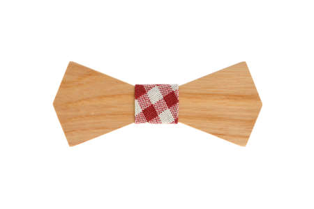 Wooden bow tie, home made for wedding. Made from piece of apple tree.の写真素材