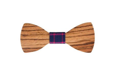 Wooden bow tie, home made for wedding. Made from piece of apple tree.の写真素材