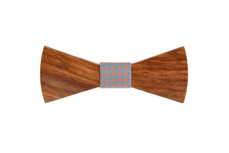 Wooden bow tie, home made for wedding. Made from piece of apple tree.の写真素材