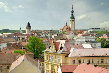Historical houses in Tabor, Czech Republicの写真素材