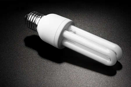 fluorescent bulb on black background