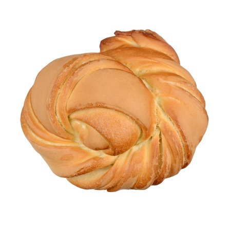 Bun twirl isolated on white backgroundの写真素材