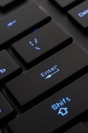 Black keyboard keys extremly closeup