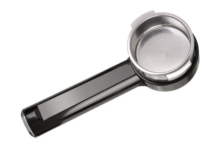 Filter holder for espresso coffee machine isolated on white background.の写真素材