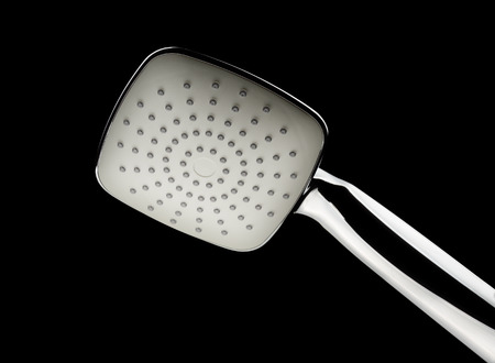 Shower head on black backgroundの写真素材