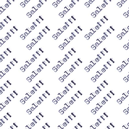 Sale word on white paper printed with old fashion typewriter font. Seamless texture or pattern