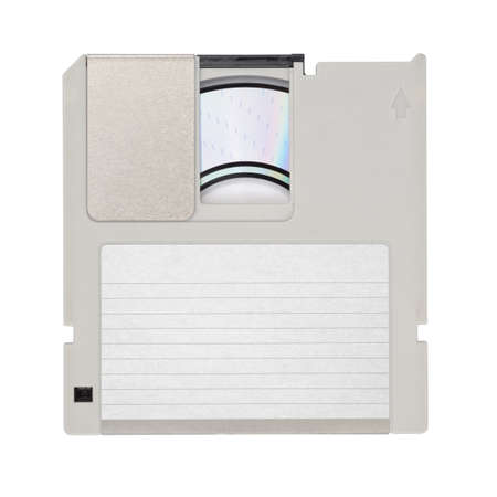 Magneto-optical drive disk or diskette isolated on white background