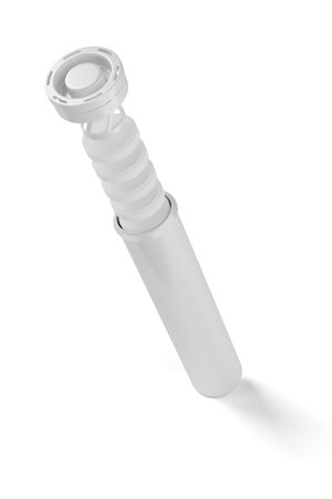 White tube with a lid for effervescent tablets. Mock-up for design presentation. 3d rendering...