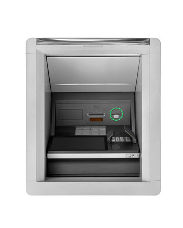 ATM cash machine isolated on white background.の写真素材