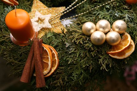 Christmas candleの写真素材