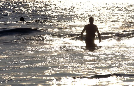 Silhouette of  manの写真素材