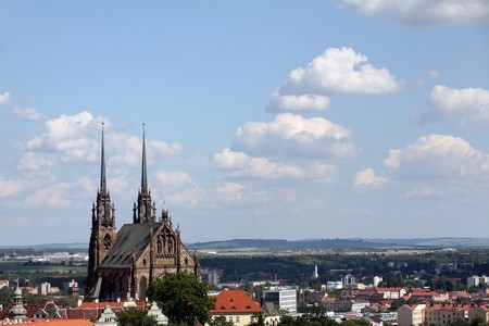Brno cathedral of saint Peter and Paul in Brno, Czech republicの写真素材