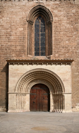 Entrance to the historic Cathedral in Valenciaのeditorial素材